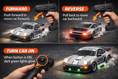 Pro Scale High-Performance RC Drift & Racing Car (4WD, 2.4GHz)